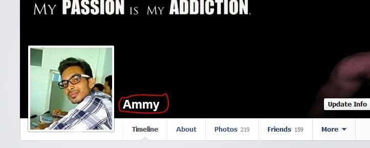 Facebook profile without the surname