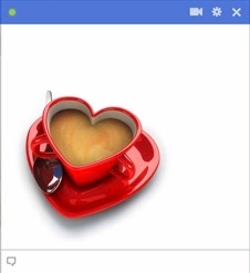cup of tea in heart shape facebook emoticon