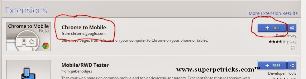 chrome to mobile extension