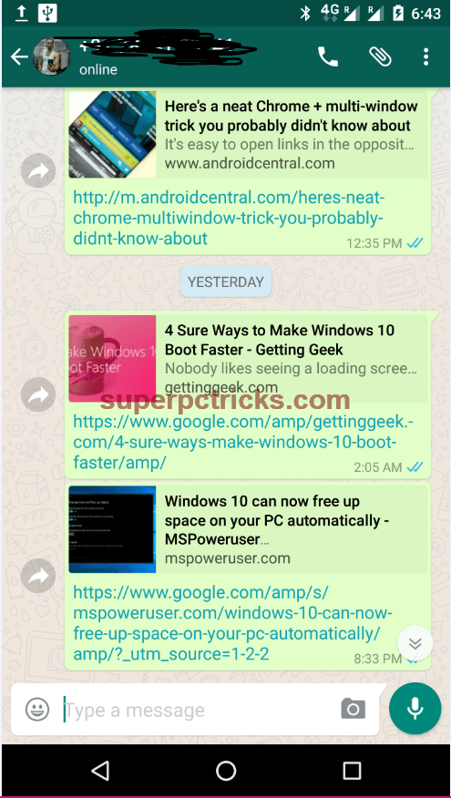 send links from PC to mobile phone