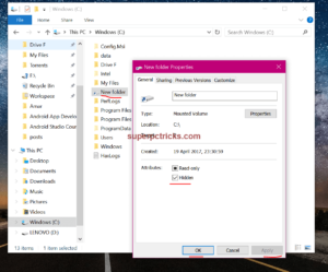 how to hide recovery drive in windows 10