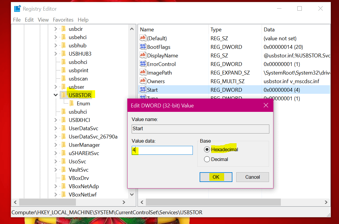 disable USB ports in Windows