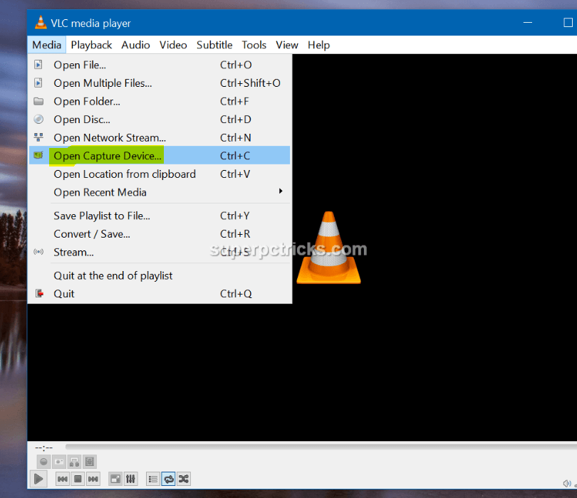 Record Screen using VLC Media Player