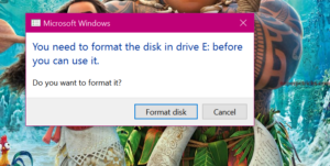 you need to format the disk in drive