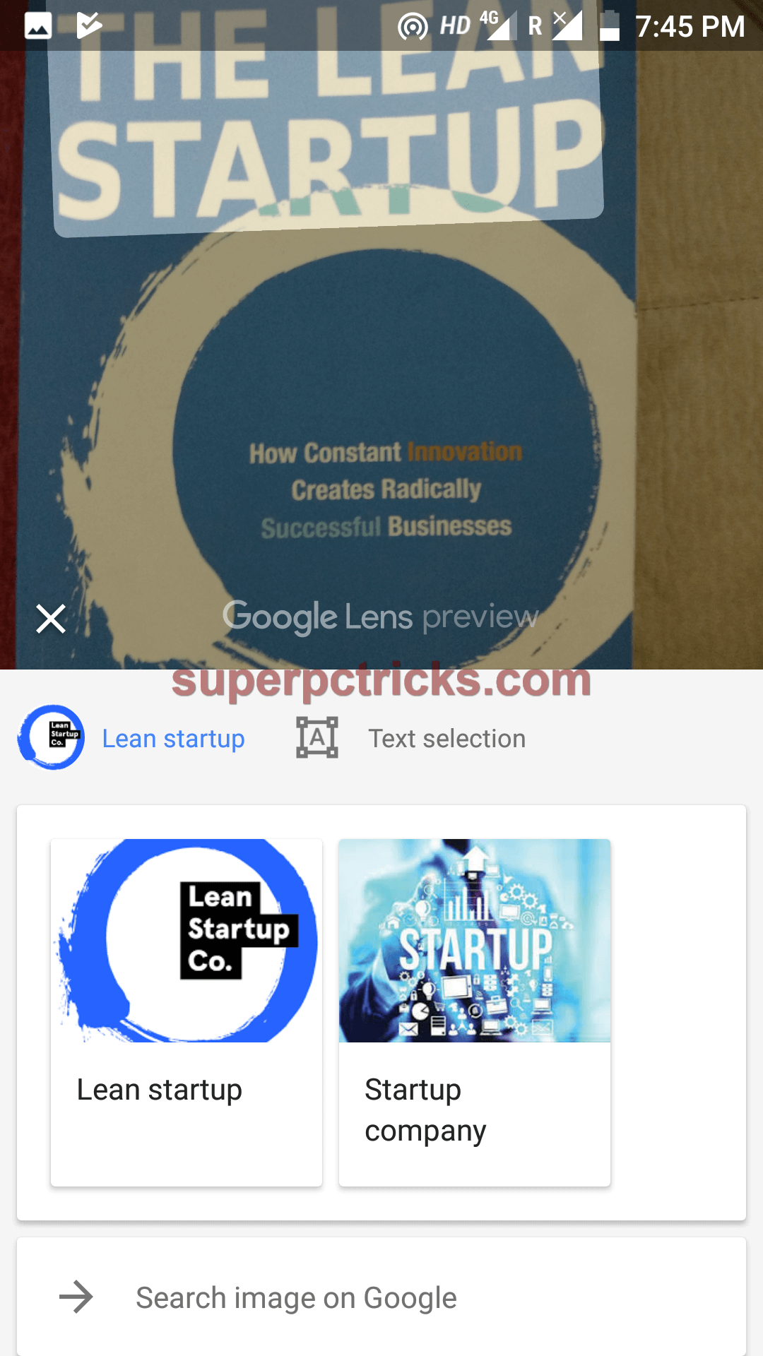 copy text from image in android