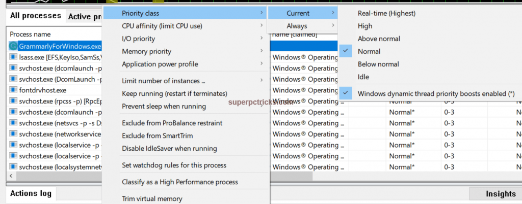 how to set a program to high priority windows 10