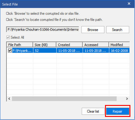 Repair Excel File